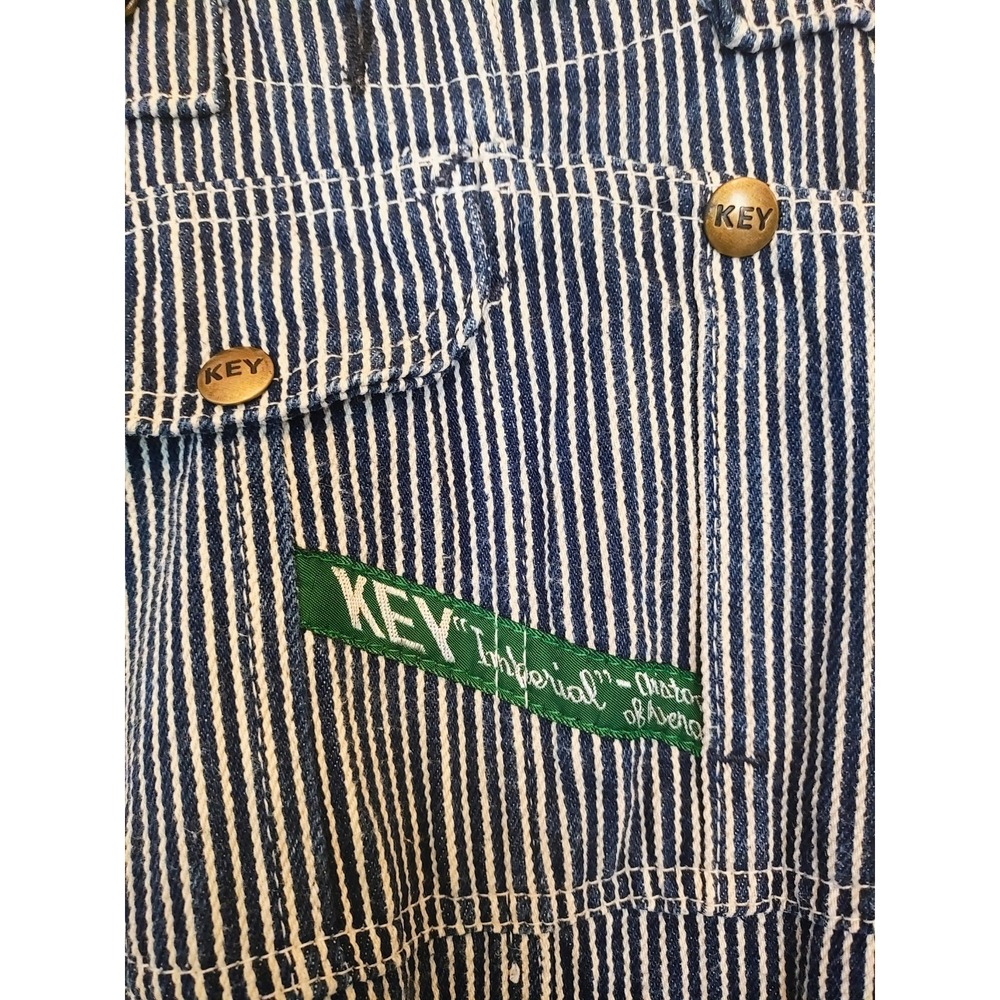 KEY Imperial Men's 30x30 Hickory Stripe Bib Overalls Railroad Workwear - Picture 5 of 8